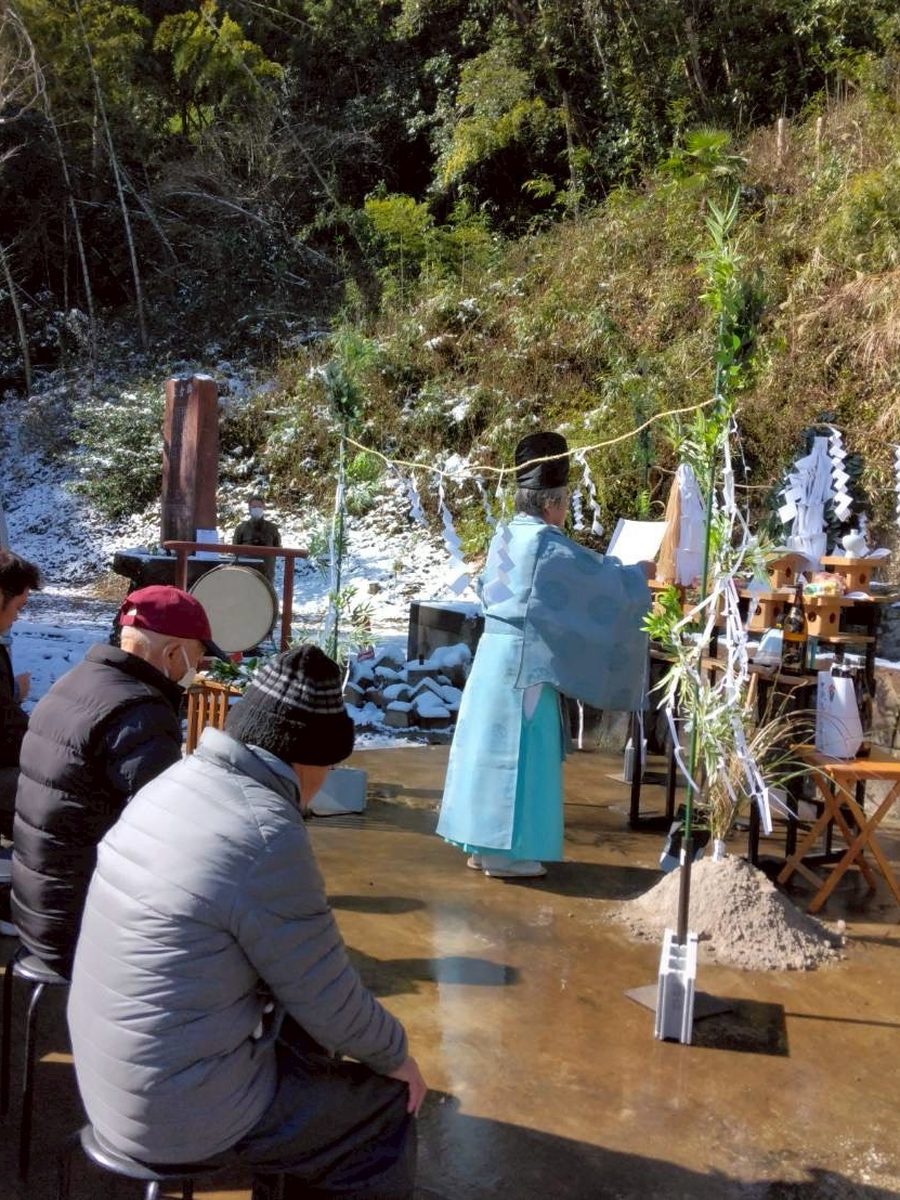 仮宮での祭祀の様子